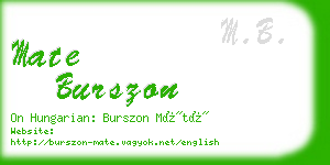 mate burszon business card